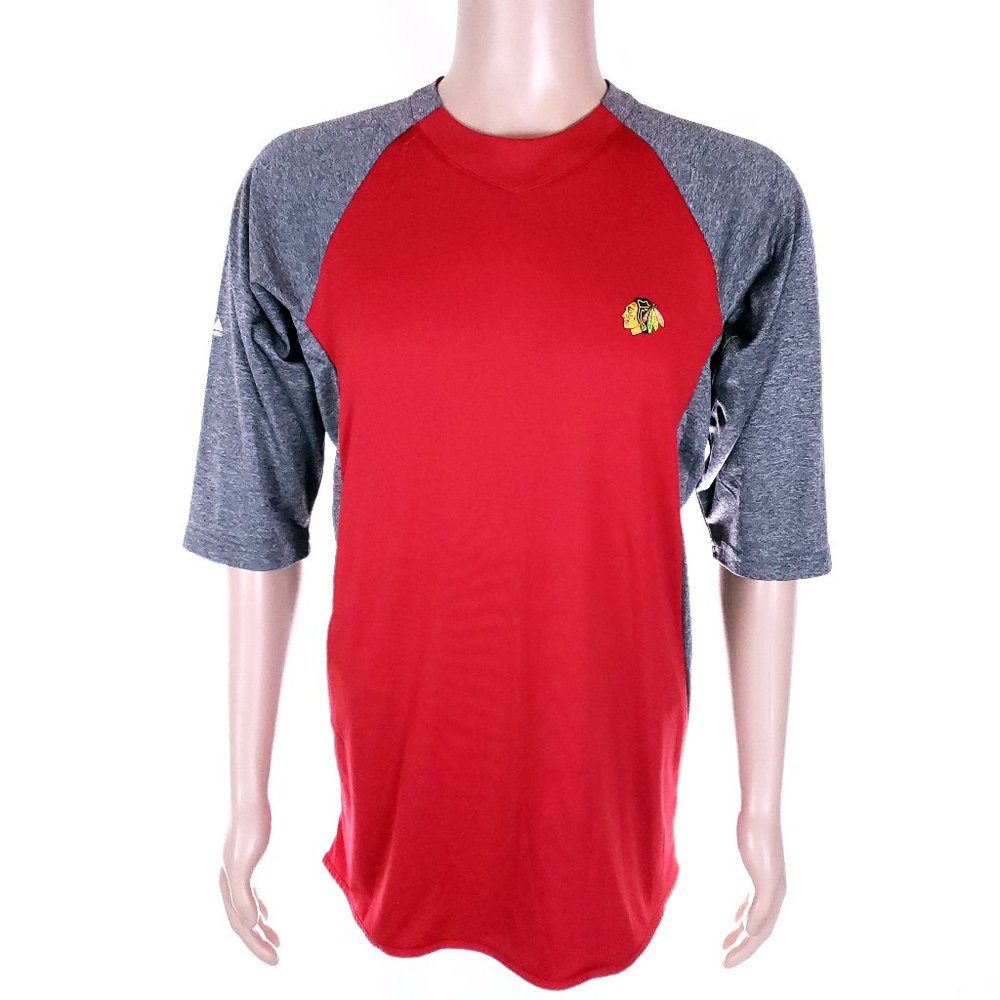 Majestic Chicago Blackhawks Men Shirt 1/2 Sleeves Size M